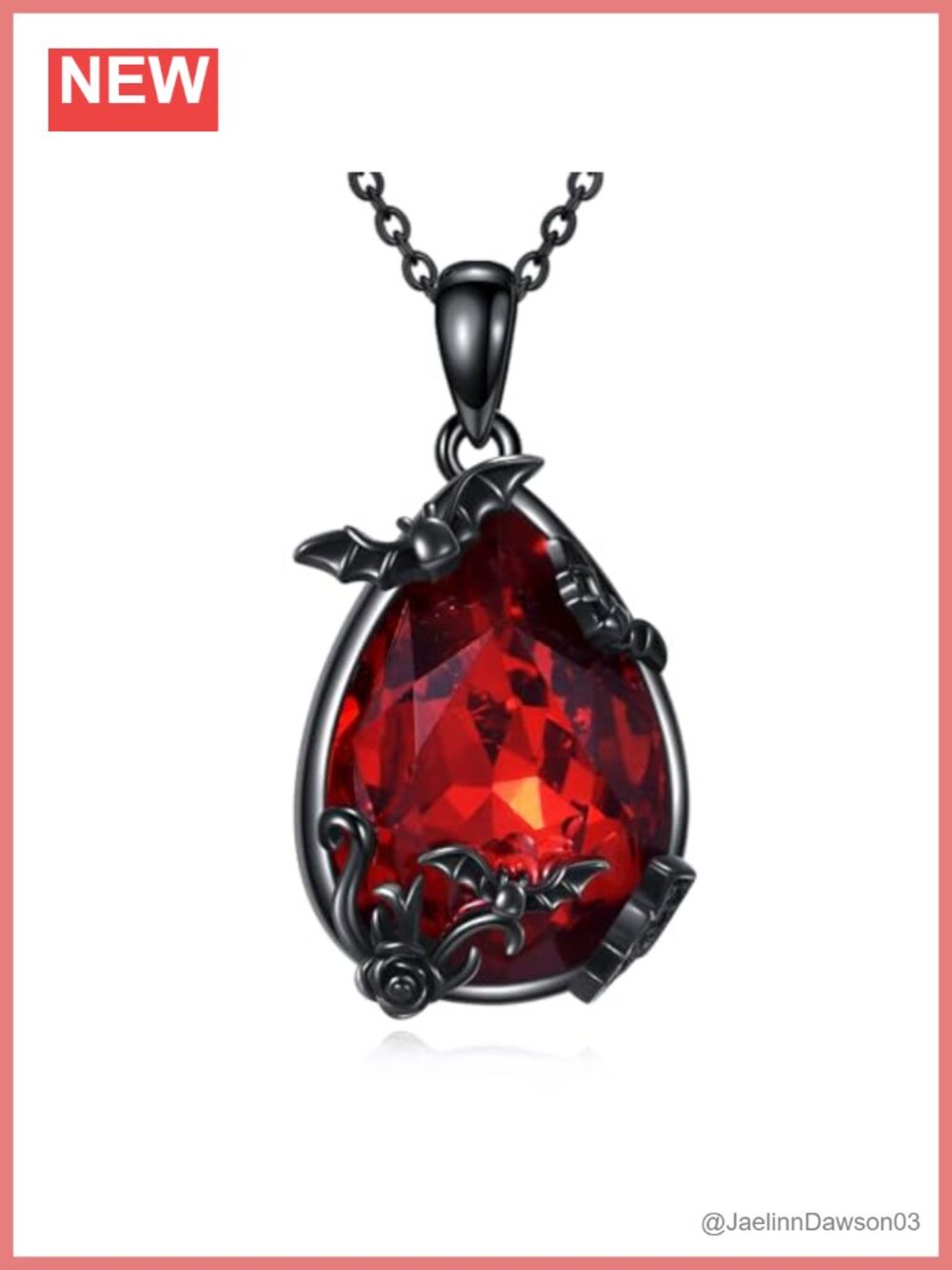 Sterling Silver Crystal Bat Pendant Necklace for Women